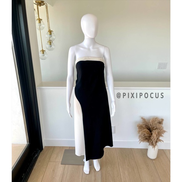 ZARA LIMITED EDITION WOOL BLEND COLORBLOCK MIDI DRESS - Picture 11 of 15
